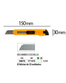 Cuter q-connect plastico ancho cuchilla 18 mm xd-11 blister 1 unidad