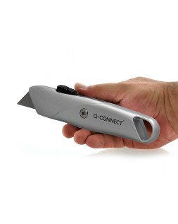 Cuter q-connect metalico ancho retractil con mecanismo de bloqueo cuchilla 18 mm xd-53 blister 1 unidad