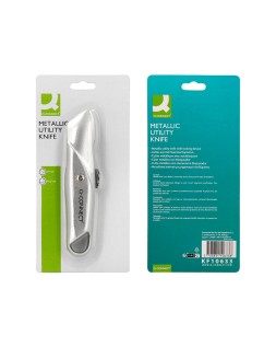 Cuter q-connect metalico ancho retractil con mecanismo de bloqueo cuchilla 18 mm xd-53 blister 1 unidad
