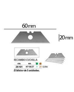 Repuesto cuter q-connect ancho para modelos kf10633/kf14624 cuchilla 18 mm blister 5 unidades