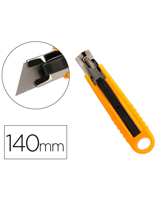 Cuter q-connect plastico ancho de seguridad retractil y con asa para colgar cuchilla 18 mm xd-123 blister 1 unidad