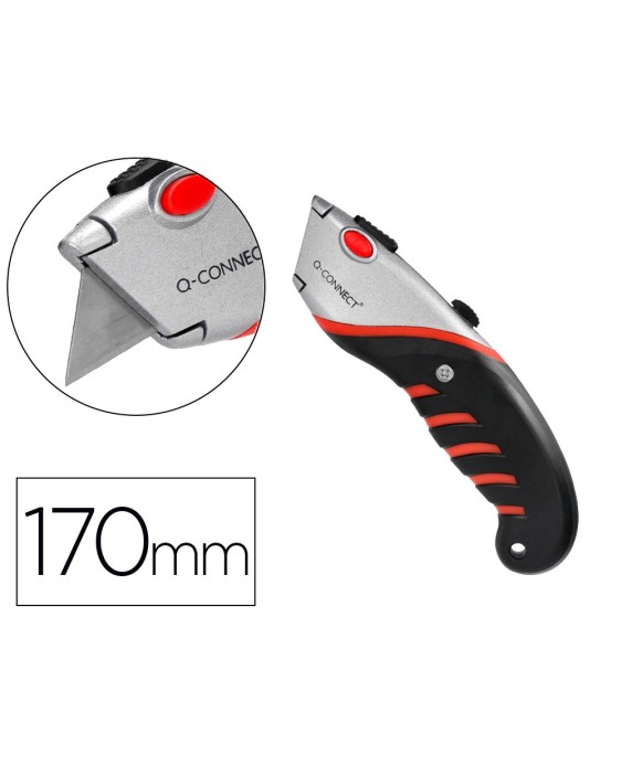 Cuter q-connect metalico ancho aleacion de aluminio - 2 cuchillas de repuesto - cuchilla 19 mm xd-8300 blister 1 unida