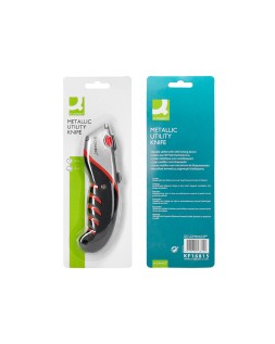 Cuter q-connect metalico ancho aleacion de aluminio - 2 cuchillas de repuesto - cuchilla 19 mm xd-8300 blister 1 unida