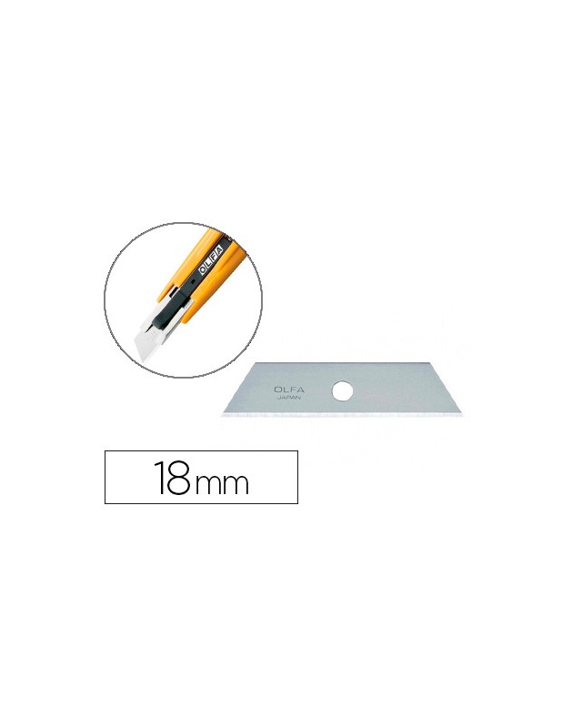 Repuesto cuchilla cuter olfa ancho 18 mm para cuter sk-4 blister de 5 unidades