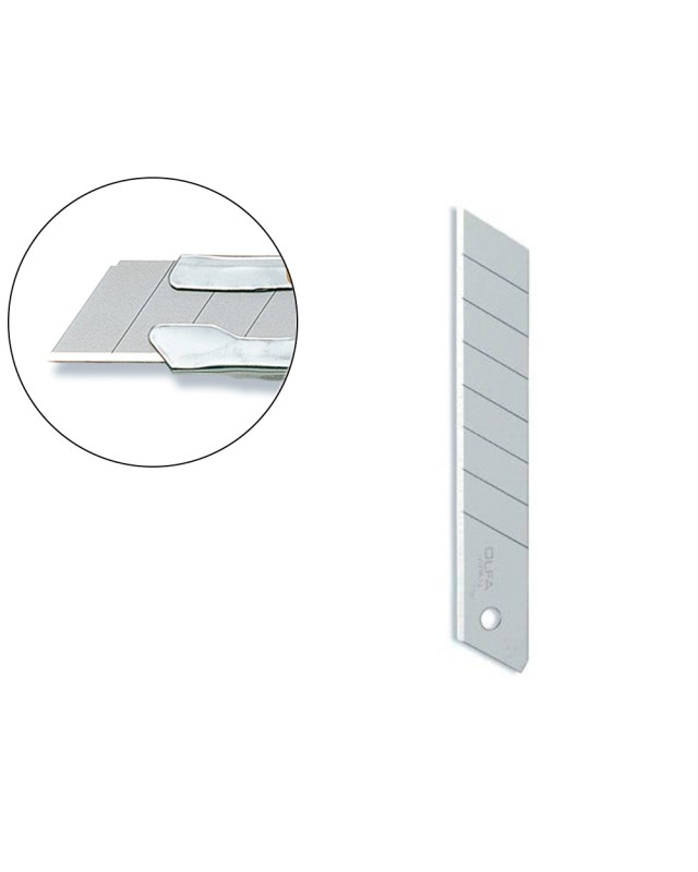 Repuesto cuchilla cutter olfa ancho 18 mm para cuter l-1 blister de 10 unidades