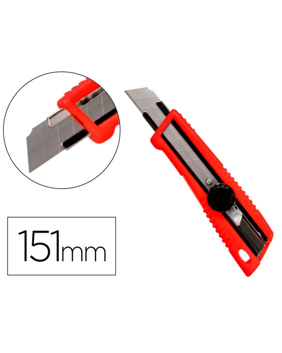 Cuter q-connect plastico ancho bloqueo de la hoja por rueda guia metalica para la cuchilla 18 mm xd-190 blister 1 unida