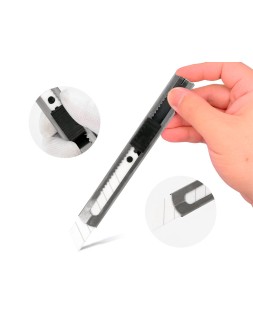Cuter q-connect metalico ancho cuchilla ceramica 18 mm xd- c78 con clip blister 1 unidad