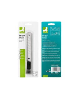 Cuter q-connect metalico ancho cuchilla ceramica 18 mm xd- c78 con clip blister 1 unidad