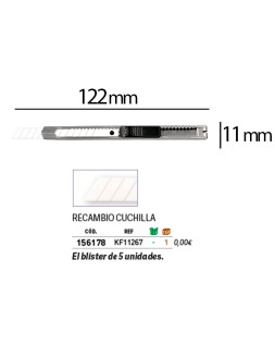 Cuter q-connect metalico estrecho cuchilla ceramica 9 mm xd-c18 con clip blister 1 unidad