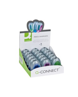 Sacapuntas q-connect metalico 1 uso con deposito