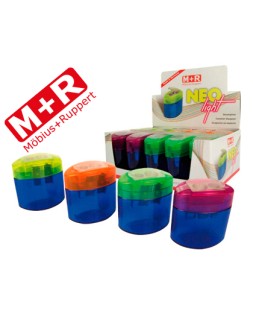 Sacapuntas m+r neo light 2 usos con deposito -colores surtidos