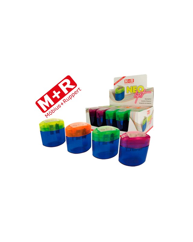 Sacapuntas m+r neo light 2 usos con deposito -colores surtidos