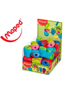 Sacapuntas maped plastico boogy 1 uso con deposito colores surtidos