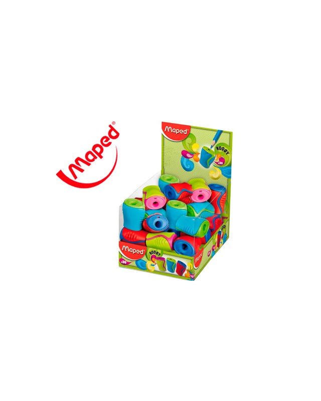 Sacapuntas maped plastico boogy 1 uso con deposito colores surtidos