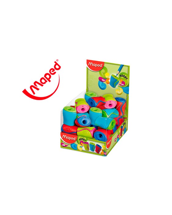 Sacapuntas maped plastico boogy 1 uso con deposito colores surtidos