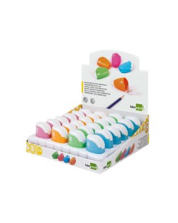 Sacapuntas liderpapel plastico 1 uso con deposito colores surtidos