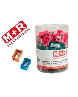Sacapuntas m+r 304 plastico rectangular 1 uso colores surtidos