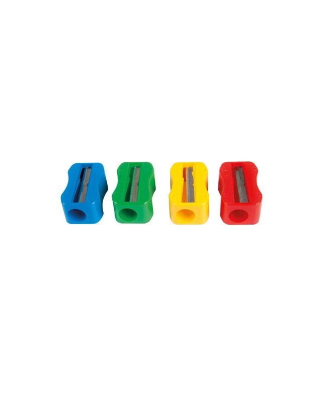 Sacapuntas m+r de plastico 1 uso sin tornillo forma rectangular ergonomica