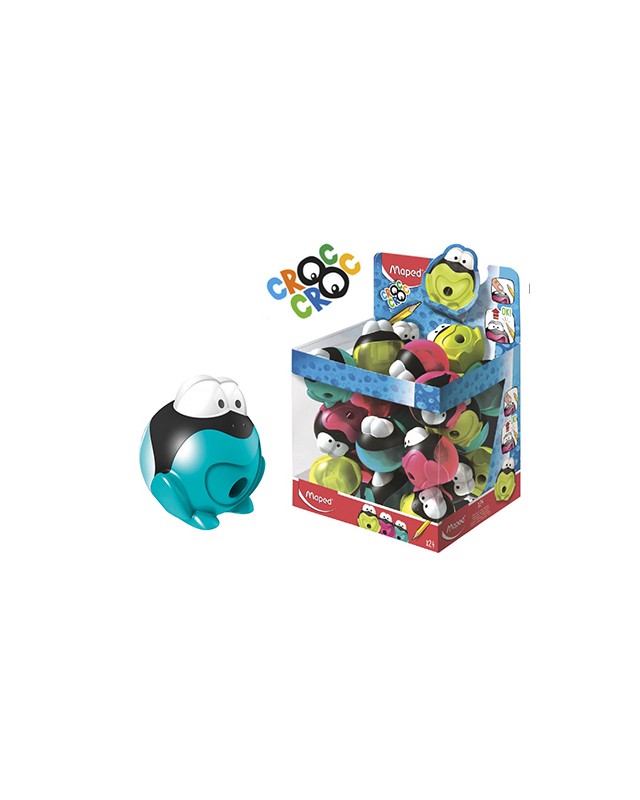 Sacapuntas maped plastico croc croc signal con deposito 1 uso colores surtidos