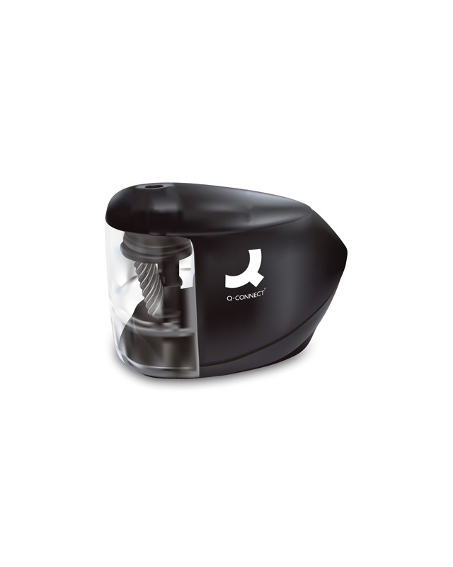 Sacapuntas q-connect kf-18571 electrico de sobremesa adaptador/pilas aa afila muela diametros 6,5 a 8 mm
