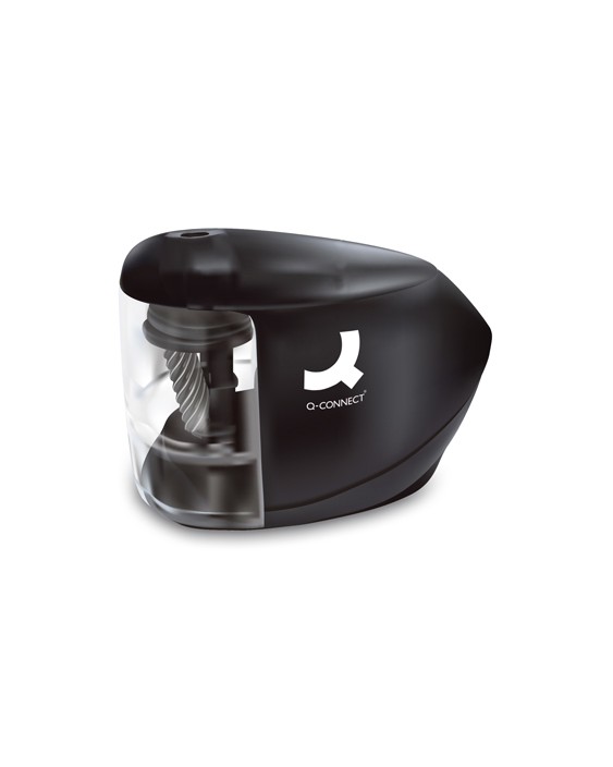 Sacapuntas q-connect kf-18571 electrico de sobremesa adaptador/pilas aa afila muela diametros 6,5 a 8 mm