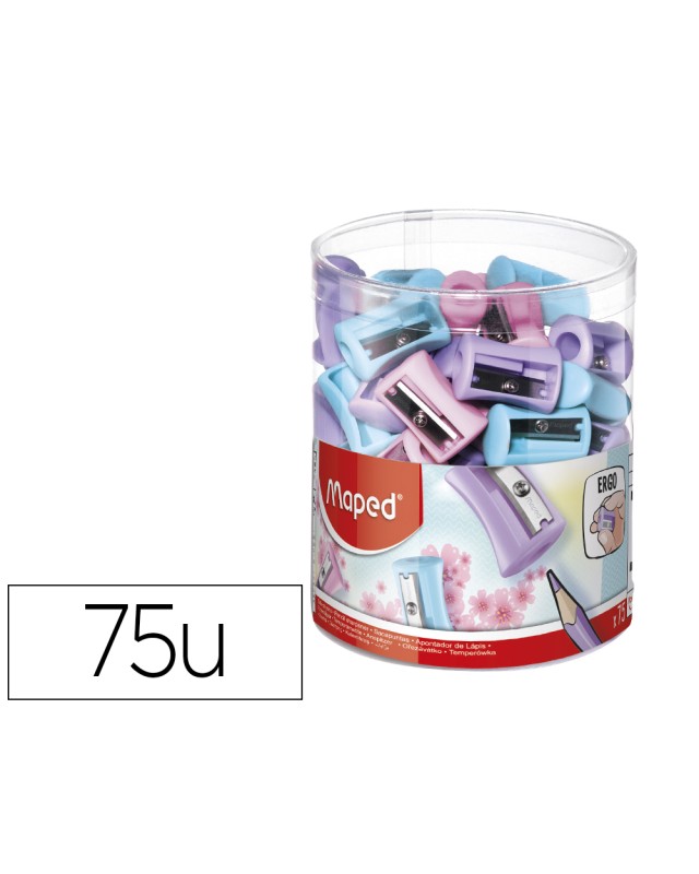 Sacapuntas maped plastico vivo 1 uso colores pastel surtidos
