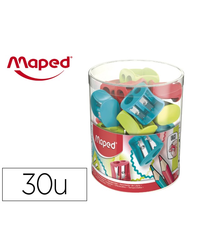 Sacapuntas maped plastico vivo 2 usos colores surtidos
