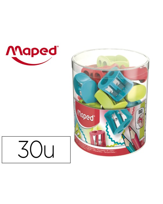 Sacapuntas maped plastico vivo 2 usos colores surtidos