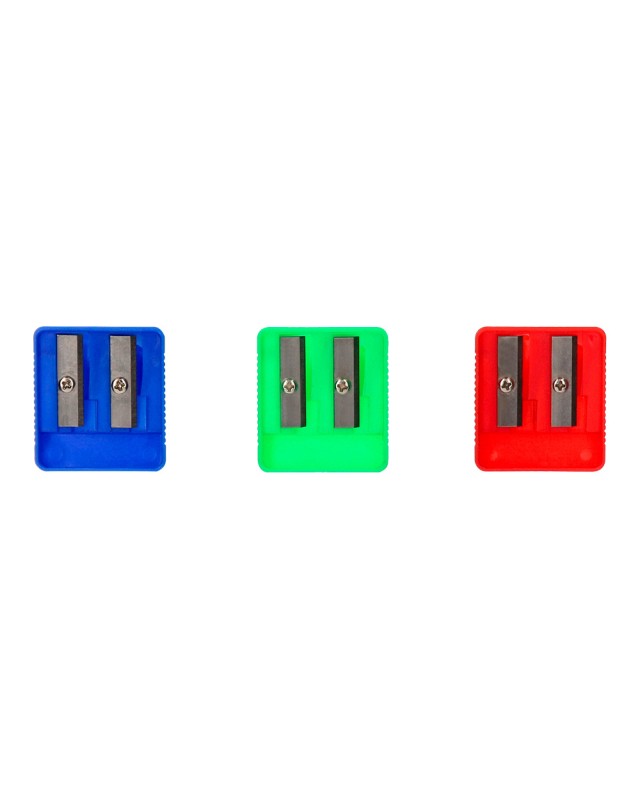 Sacapuntas liderpapel plastico 2 usos colores surtidos