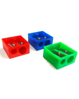 Sacapuntas liderpapel plastico 2 usos colores surtidos
