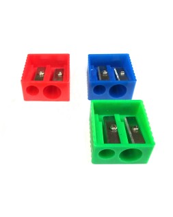 Sacapuntas liderpapel plastico 2 usos colores surtidos