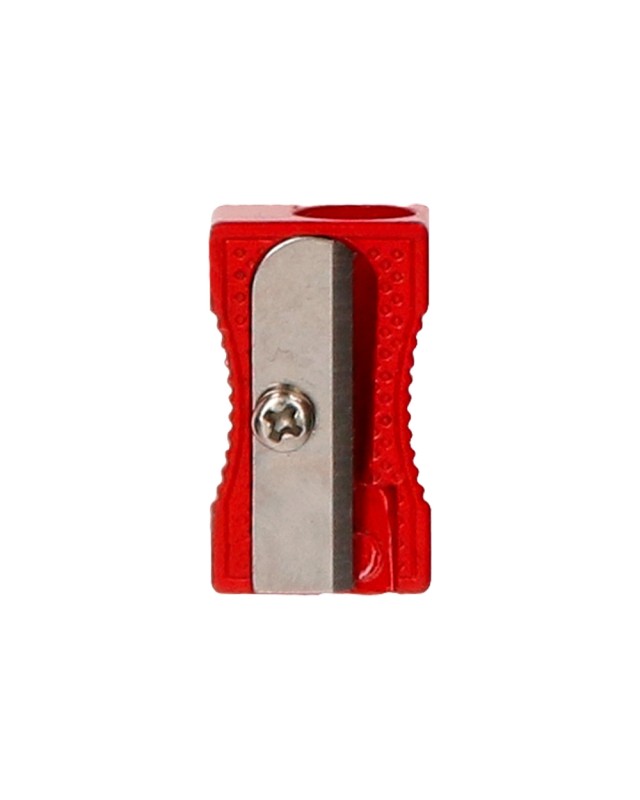 Sacapuntas liderpapel metalico cuña 1 uso color rojo