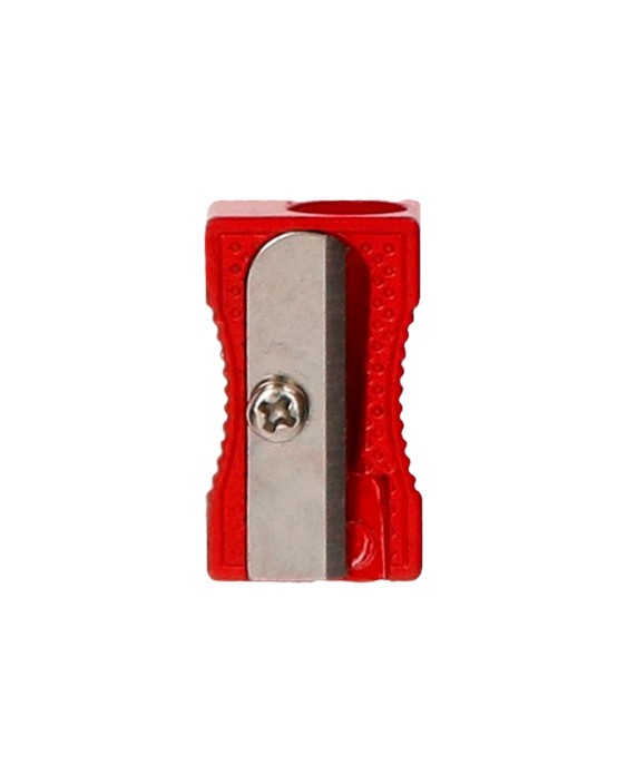 Sacapuntas liderpapel metalico cuña 1 uso color rojo