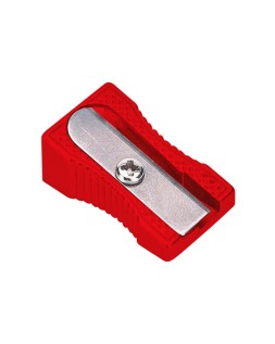Sacapuntas liderpapel metalico cuña 1 uso color rojo