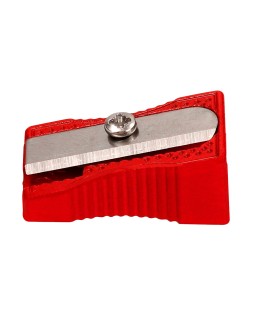 Sacapuntas liderpapel metalico cuña 1 uso color rojo