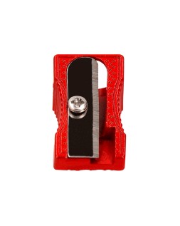 Sacapuntas liderpapel metalico cuña 1 uso color rojo