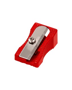 Sacapuntas liderpapel metalico cuña 1 uso color rojo