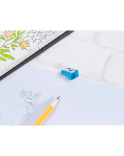 Sacapuntas liderpapel metalico cuña 1 uso color azul