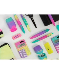 Sacapuntas milan compact sunset plastico 2 usos con goma de borrar colores surtidos