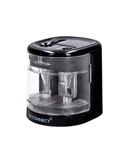 Sacapuntas q-connect kf14568 electrico de sobremesa cable usb/4 pilas aa afila cuchilla diametros de 6 a 12mm dos usos