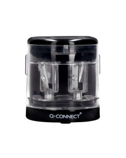 Sacapuntas q-connect kf14568 electrico de sobremesa cable usb/4 pilas aa afila cuchilla diametros de 6 a 12mm dos usos
