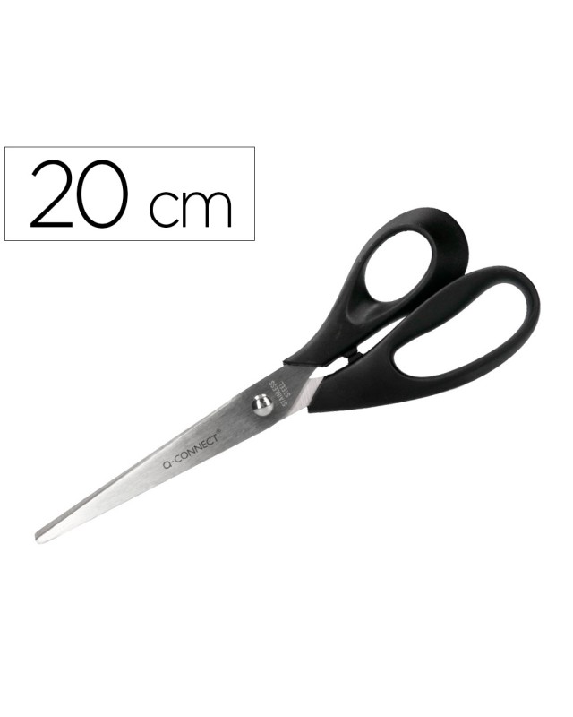 Tijera oficina q-connect inoxidable 8" 20 cm en blister