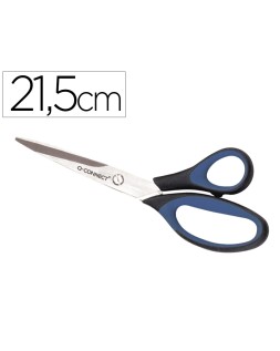 Tijera oficina q-connect mango caucho 8" 21'5 cm blister de seguridad