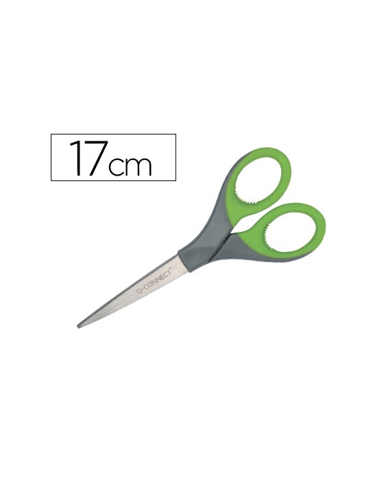 Tijera q-connect mango caucho 7" 17 cm blister