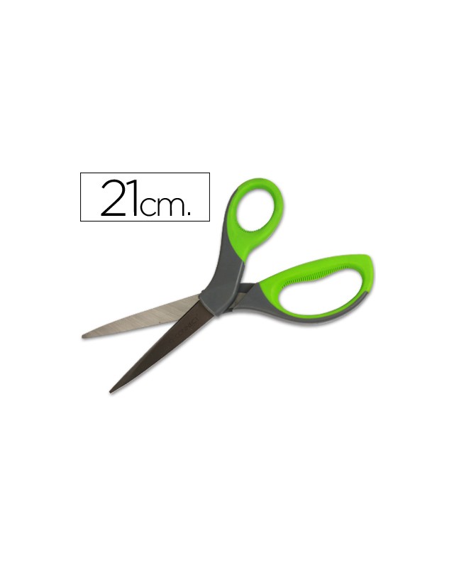 Tijera q-connect mango caucho 8" 21 cm blister
