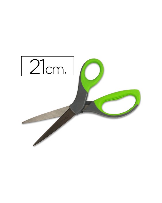 Tijera q-connect mango caucho 8" 21 cm blister