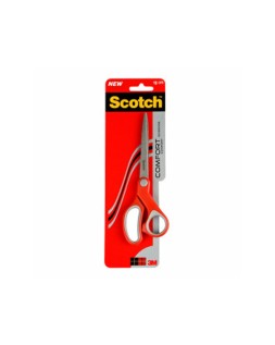 Tijera oficina scotch confort 18 cm de acero inoxidable mango ergonomico ambidiestros