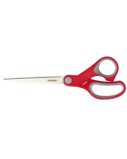 Tijera oficina scotch confort 18 cm de acero inoxidable mango ergonomico ambidiestros