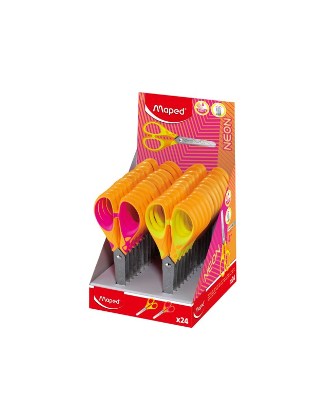 Tijera escolar maped essentials soft neon 13 cm