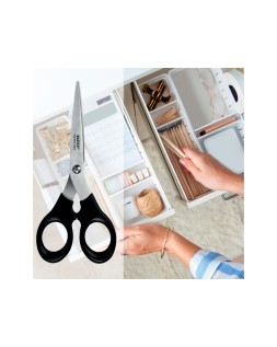 Tijera oficina leitz acero inoxidable 165 mm color negro